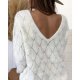 White Reversible Crocheted Sweater