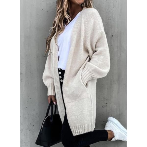 Groovy Plain Long Sleeve Cardigan