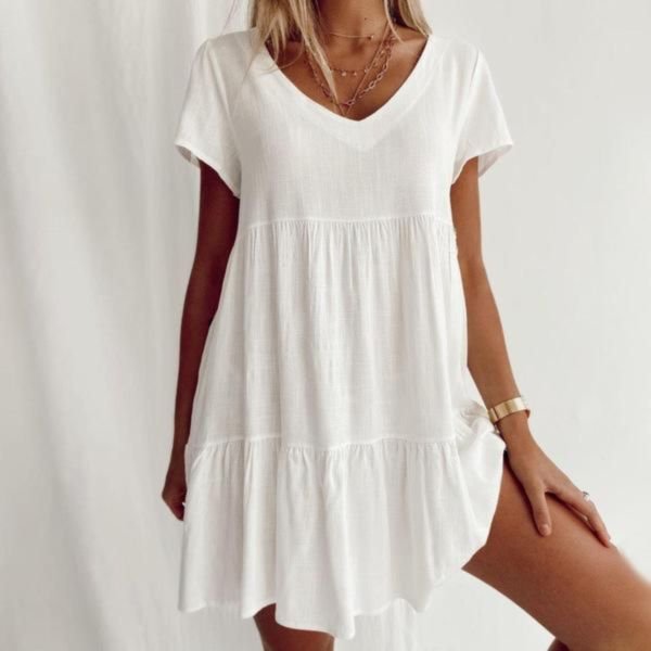 Take it Easy White Mini Dress