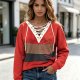Showy Color Block Print Top