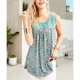 Groovy Round Neck Print Sleeveless Top