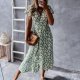 Youthful Floral Print Short Sleeve Midi Dress