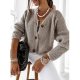 Popular Plain Khaki Long Sleeve Cardigan