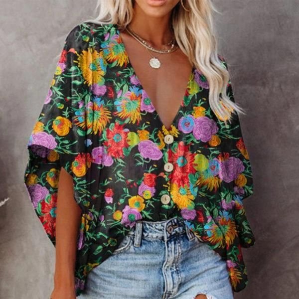 Attractive Print 3/4 Sleeve Shirt