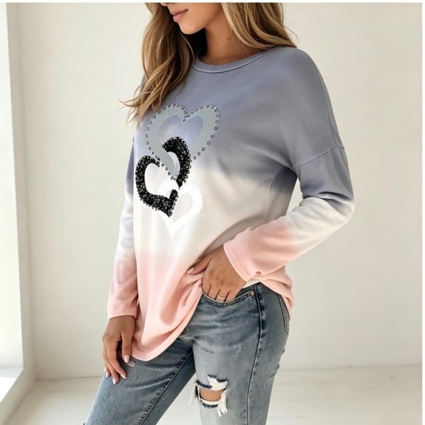 Youthful Print Long Sleeve Top