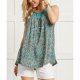 Groovy Round Neck Print Sleeveless Top