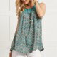 Groovy Round Neck Print Sleeveless Top