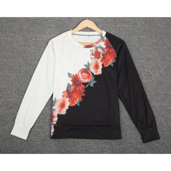 Stunning Round Neck Floral Long Sleeve Sweatshirt