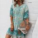 RPrinted Short Sleeve Mini Dress