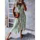 Youthful Floral Print Short Sleeve Midi Dress